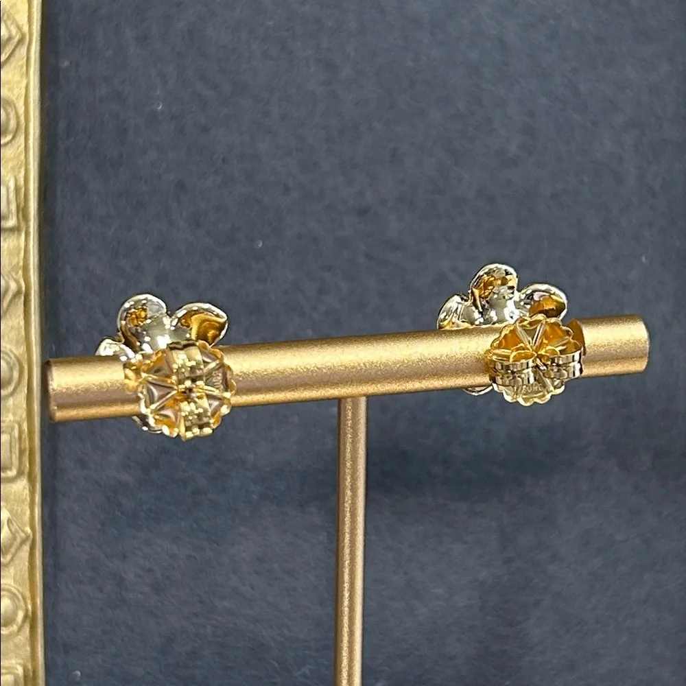 Gold Floral Knot Stud Earrings